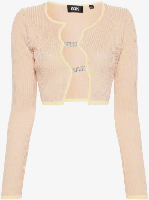 GCDS Comma ribbed cropped cardigan
