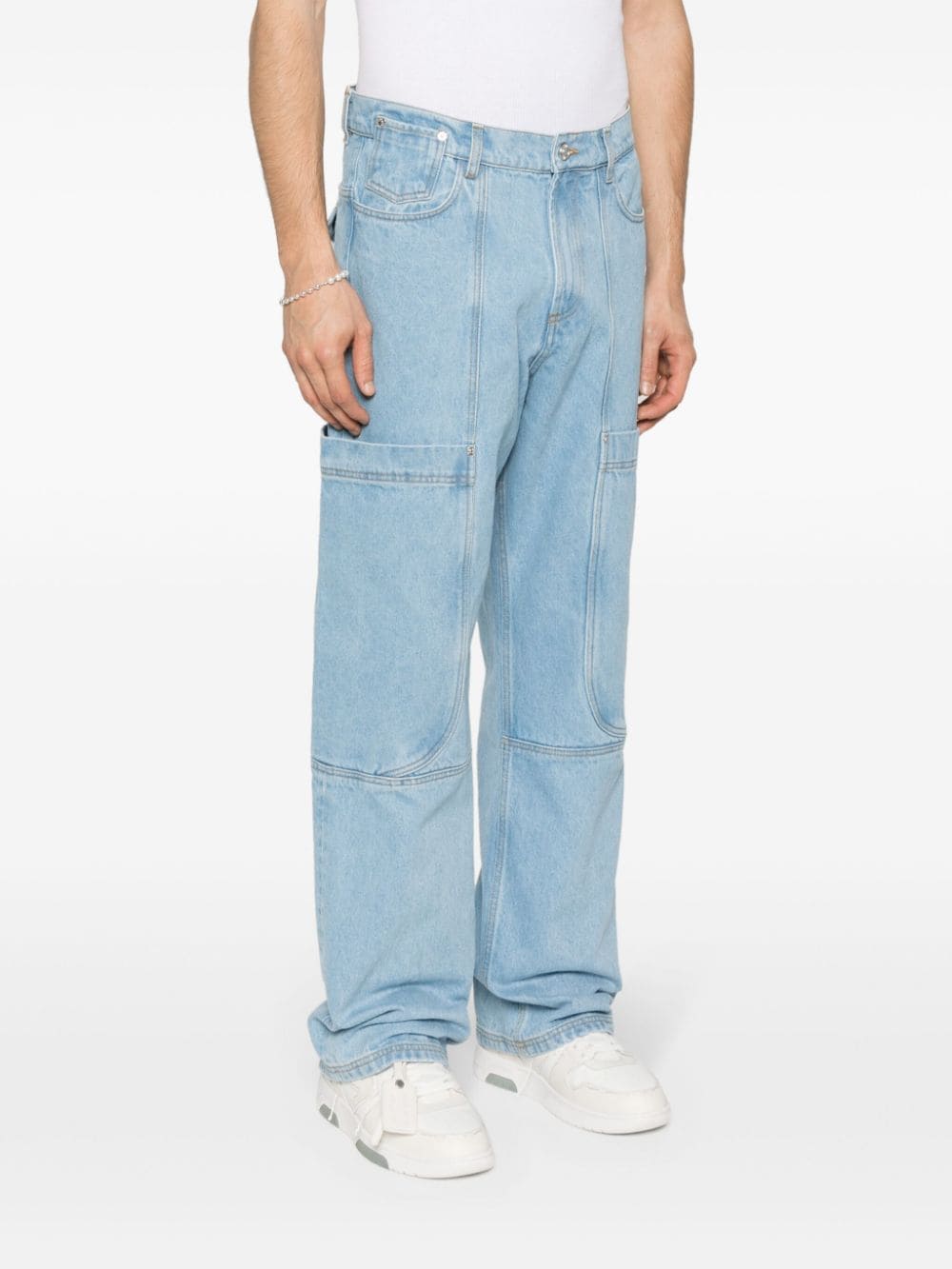 Shop Gcds Ultrapocket Straight-leg Jeans In Blue
