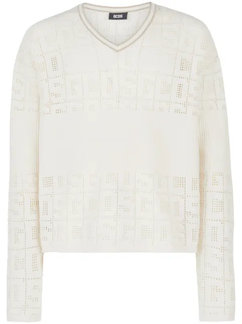 GCDS suéter de macramé con monograma