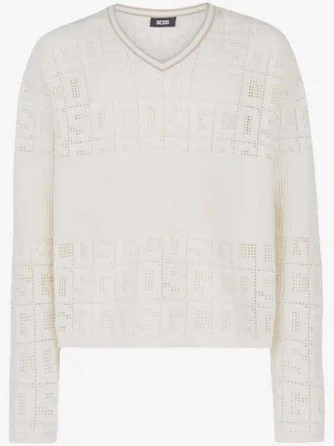 GCDS monogram-macramé jumper