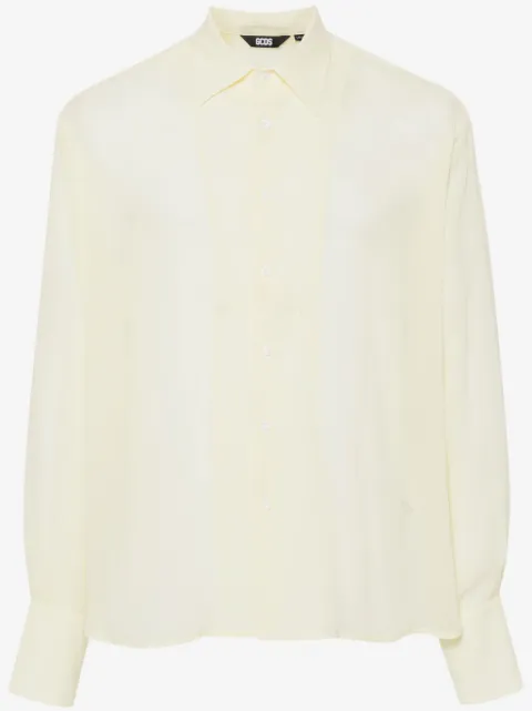 GCDS Camisa de georgette com logo bordado