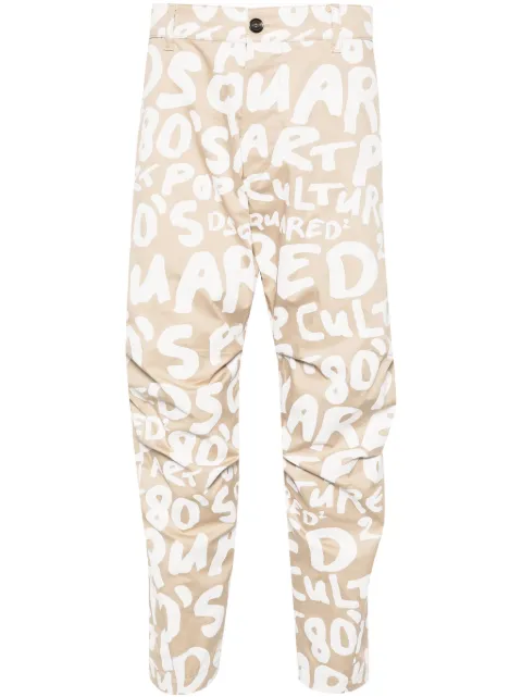 DSQUARED2 logo-print tapered trousers
