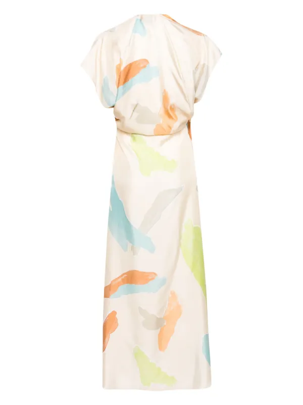 Cos asymmetric silk hot sale dress with ties