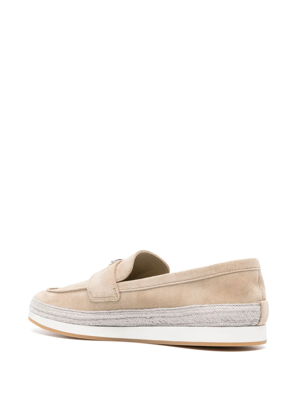 Prada triangle-logo suede loafers Neutrals