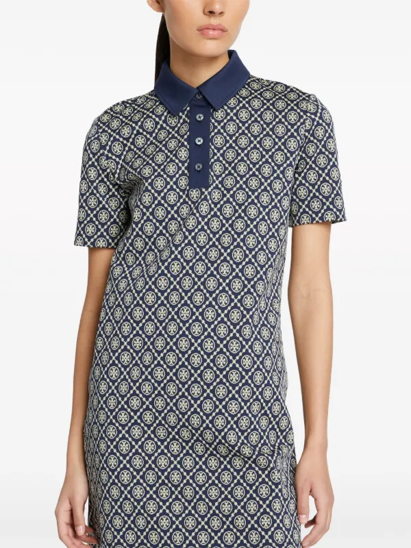 Tory Burch T Monogram Polo Dress Blue FARFETCH CA