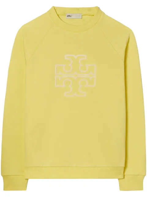 Tory Burch logo-flocked cotton sweatshirt
