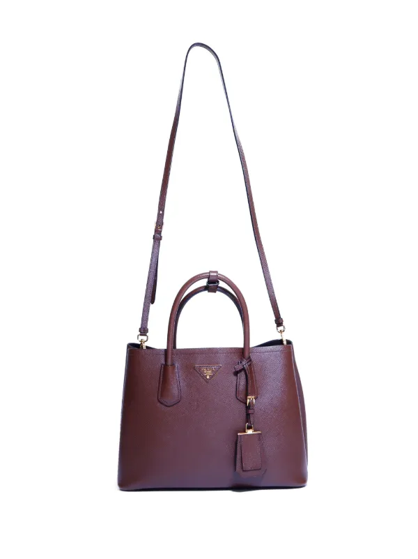 Prada Pre Owned triangle logo Saffiano 2way Tote Bag Farfetch