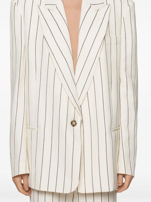 ボトムスその他 Stella Mccartney Single-Breasted Flap Pocket Blazer Stella McCartney Pinstriped single-breasted Blazer | White