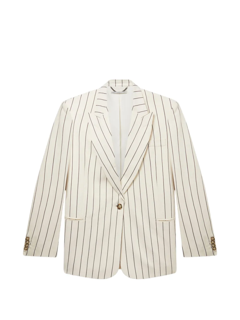 Stella McCartney Blazer met krijtstreep en enkele rij knopen Wit