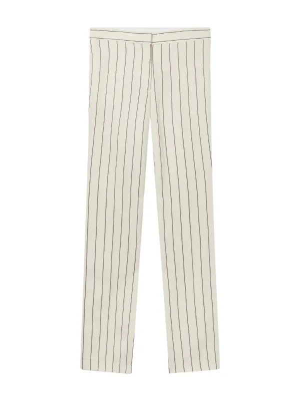 パンツ STELLA MCCARTNEY Women Straight Pants 543858 BEIGE Stella McCartney Women's Beige Silk Linen High Rise Dress