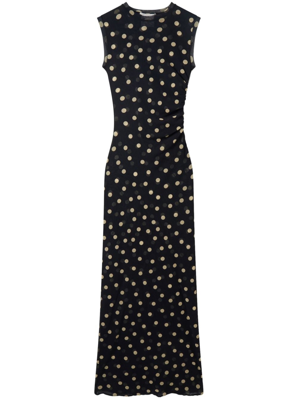 Shop Stella Mccartney Polka-dot Jersey Maxi Dress In Black