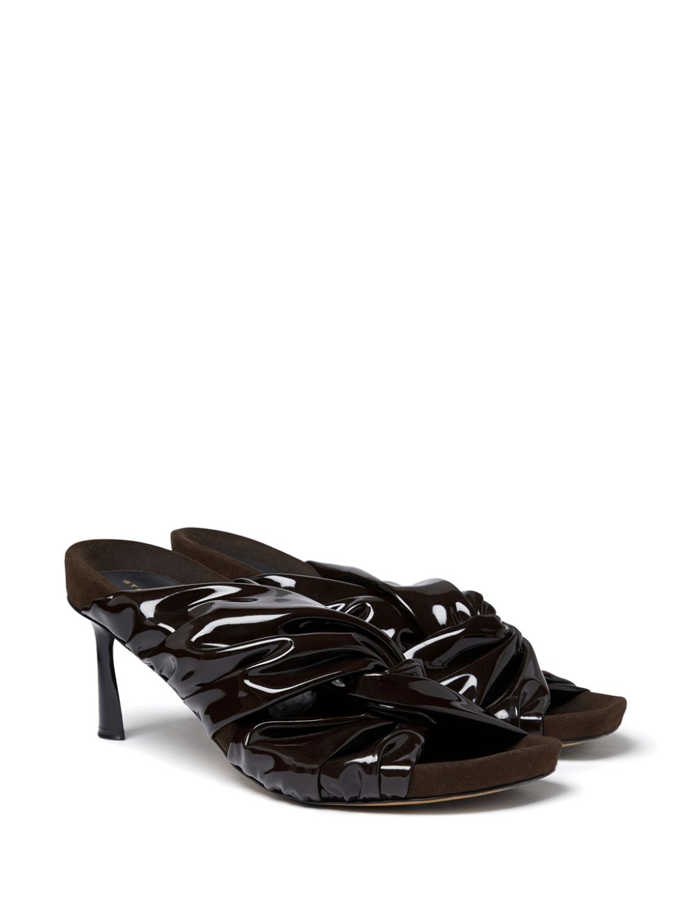 Shop Stella Mccartney Faux-leather Mules In Brown