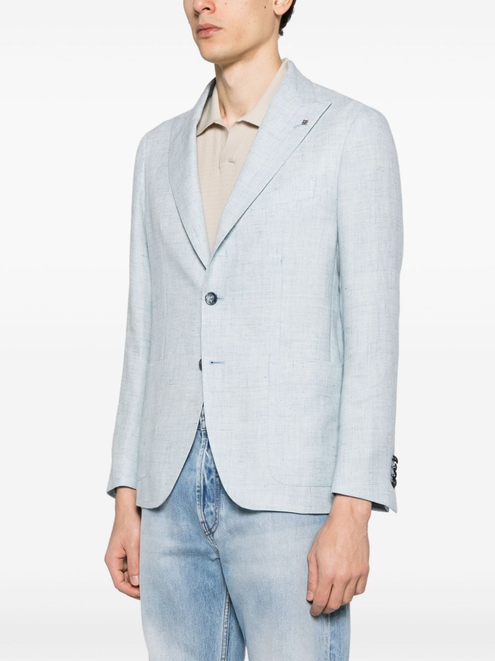 Shop Tagliatore Montecarlo Single-breasted Blazer In Blue