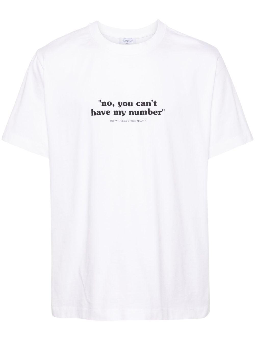 Shop Off-white Quote Number Cotton T-shirt In White