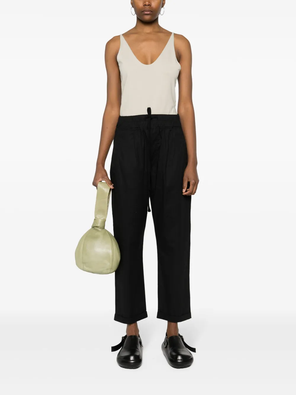 Shop Thom Krom Drop-crotch Straight-leg Cropped Trousers In Black