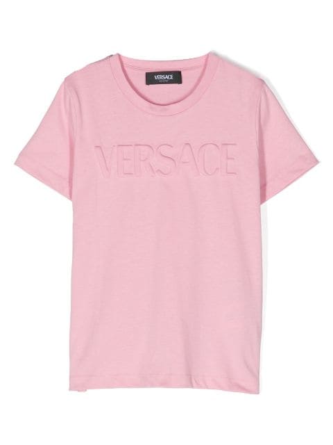 Versace Kids logo压纹棉T恤