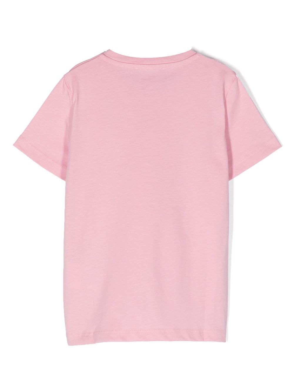 Versace Kids Katoenen T-shirt met logo-reliëf Roze
