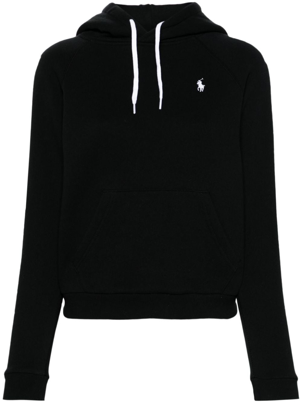 Shop Polo Ralph Lauren Polo Pony-embroidered Cotton-blend Hoodie In Black