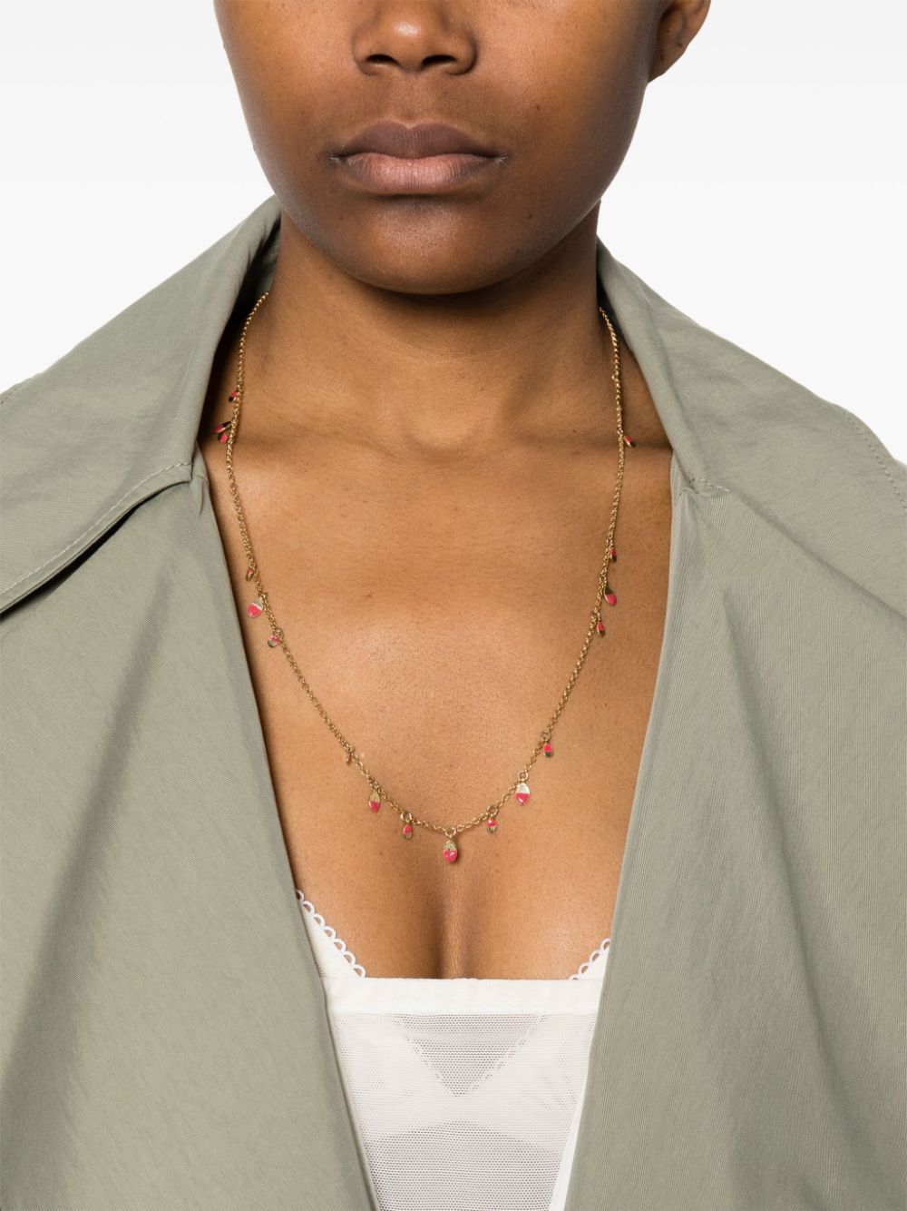 ISABEL MARANT leaf-pendant cable-chain necklace - Goud