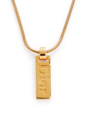 Dior necklace gold deals logo