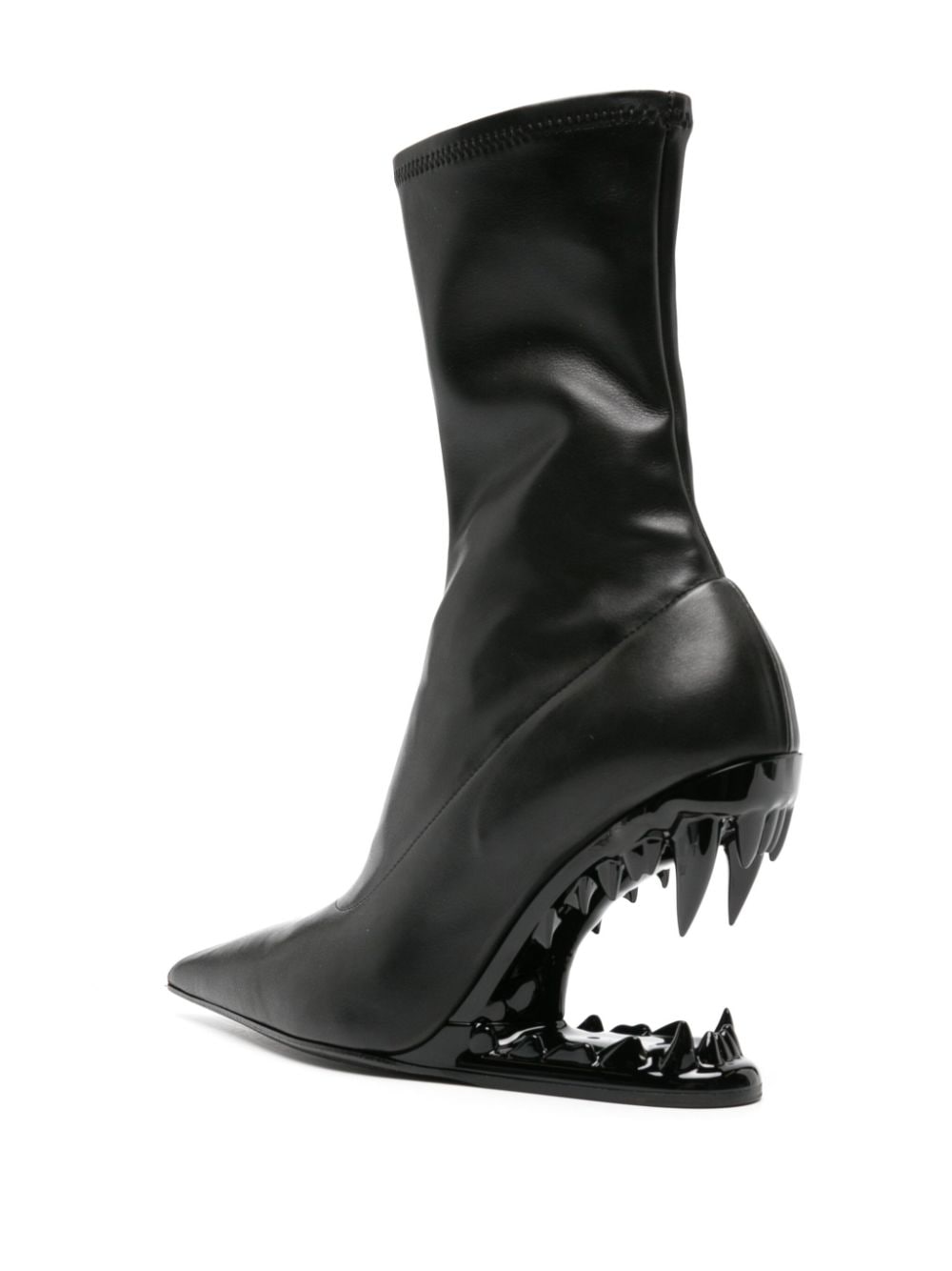 Shop Gcds Morso 110mm Leather Ankle Boots In Black