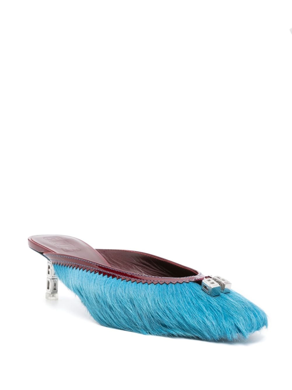 Shop Gcds Cavallino 40mm Chain-heel Mules In Blue