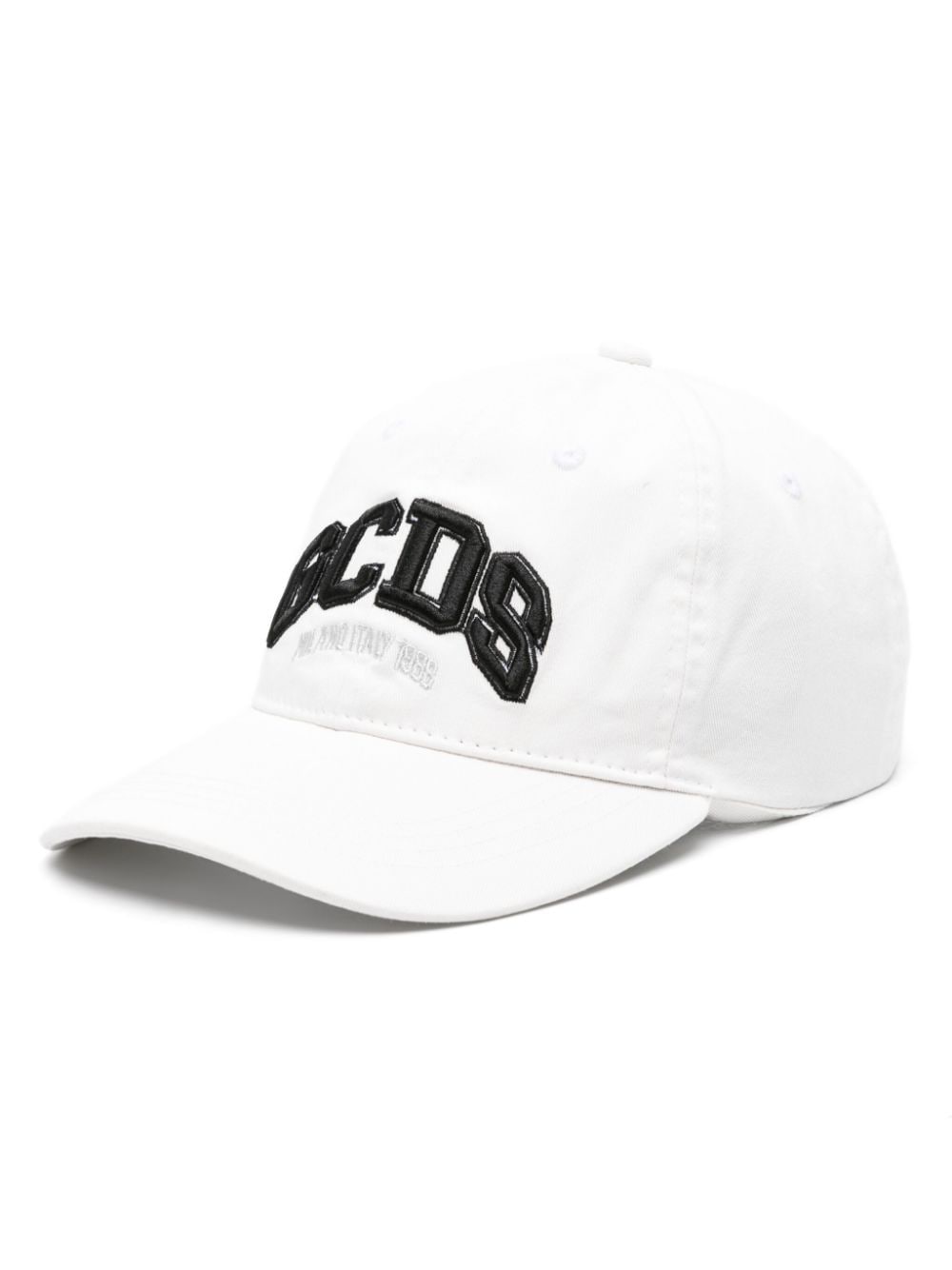 Gcds Logo-embroidered Cotton Cap In White