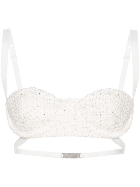 Gcds sequin-embellishment tweed bralette