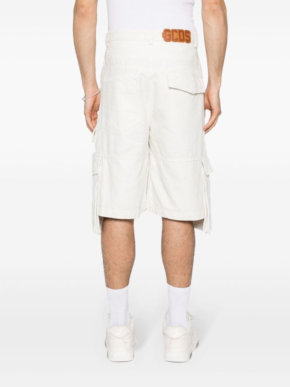 Shop Gcds Ultracargo Bermuda Shorts In White