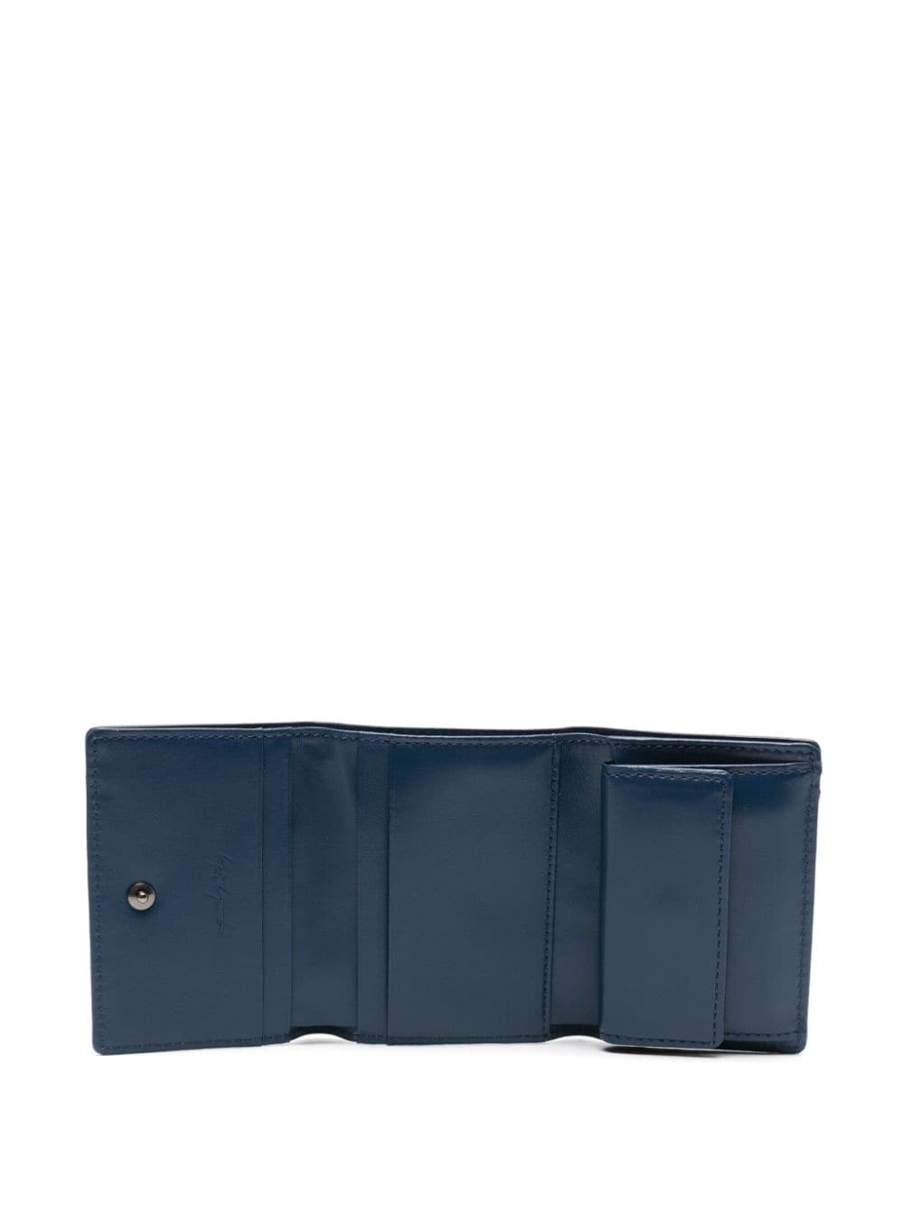 Shop Discord Yohji Yamamoto Logo-stamp Leather Wallet In Blue