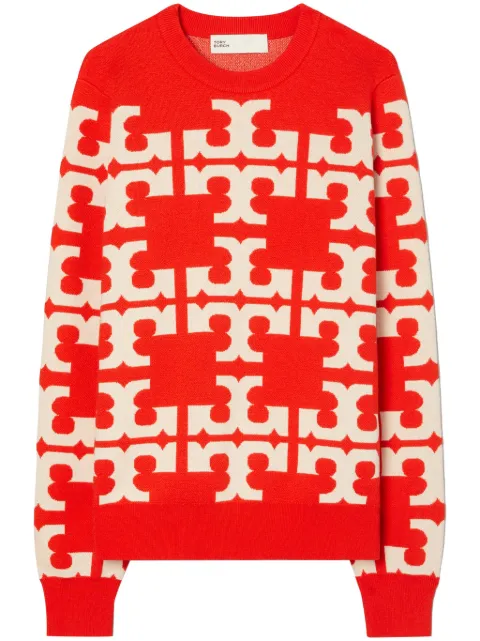 Tory Burch intarsia-knit merino-wool jumper