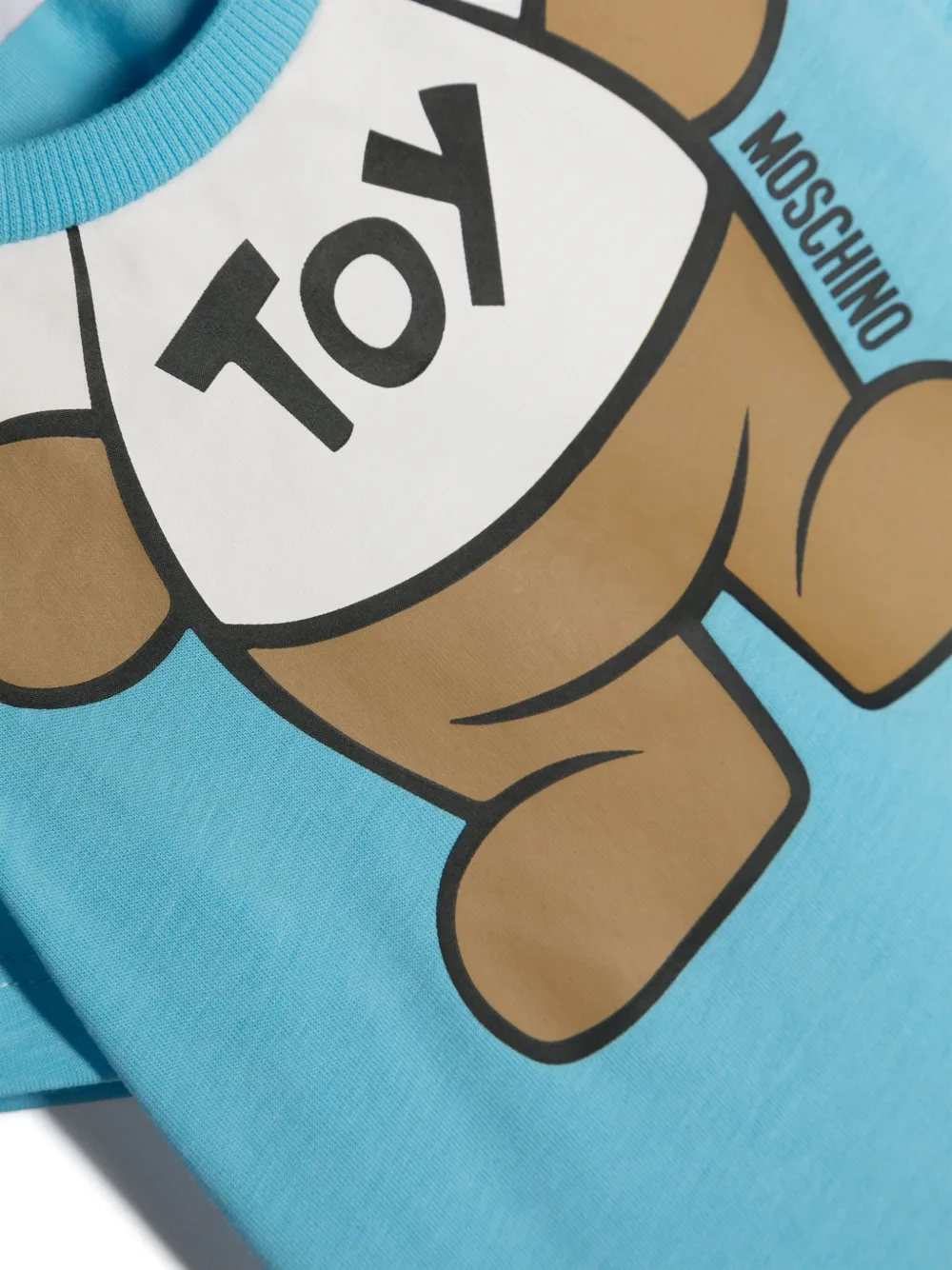Moschino Kids Teddy Bear katoenen T-shirt Blauw