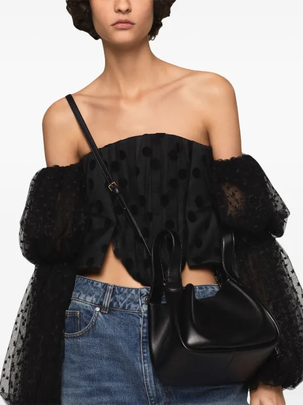 Stella McCartney polka-dot off-shoulder Bustier Top | Black