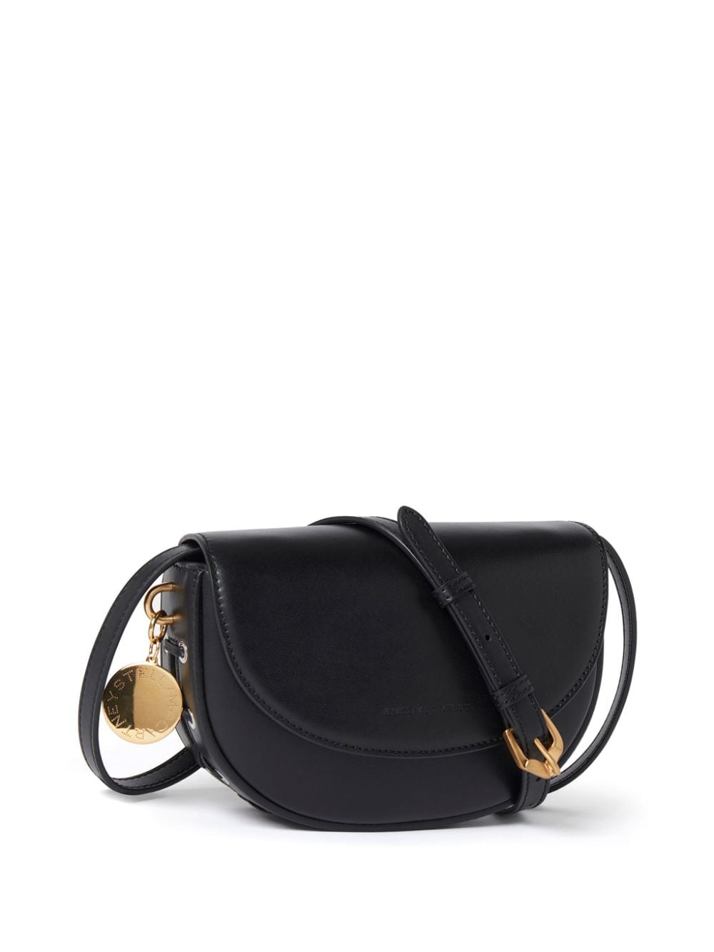 Stella Mccartney Frayme Faux-leather Shoulder Bag In Black