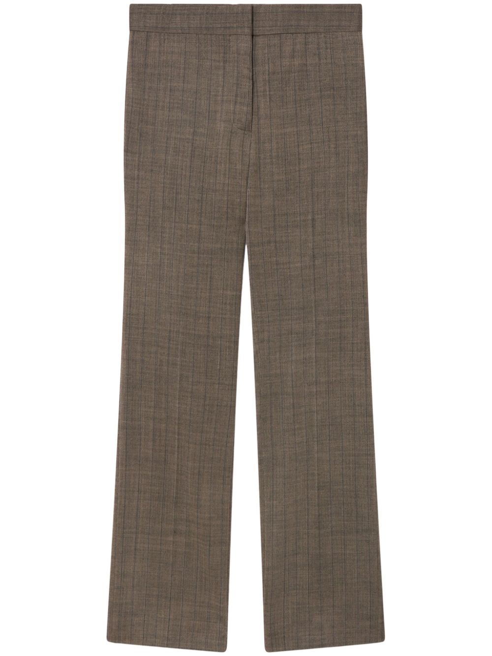 stella mccartney pantalon droit à fines rayures - marron