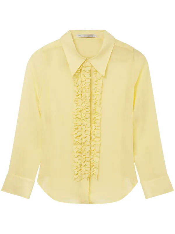 Stella McCartney ラッフルディテール シルクシャツ | イエロー 