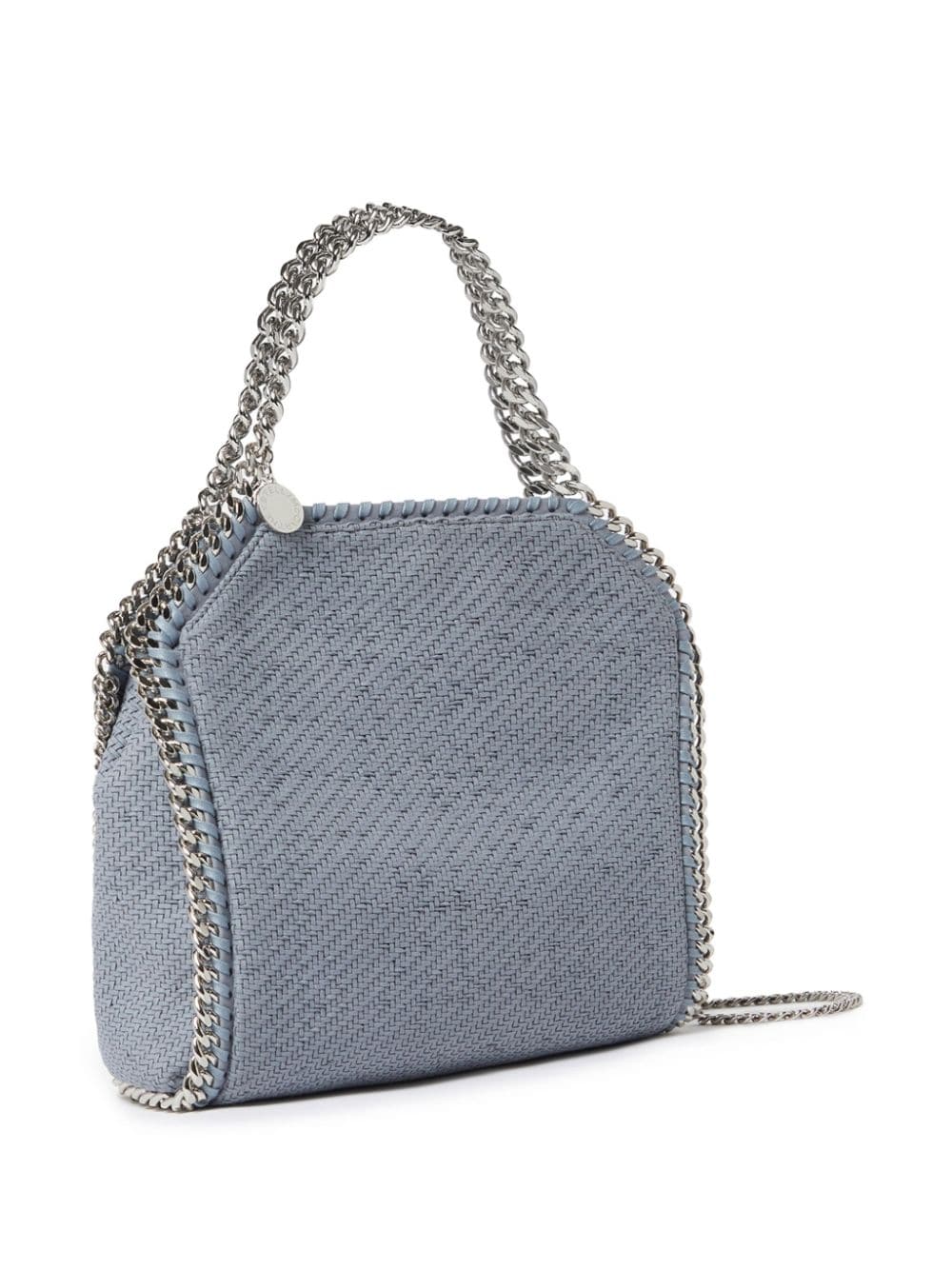Shop Stella Mccartney Mini Falabella Interwoven Tote Bag In Blue