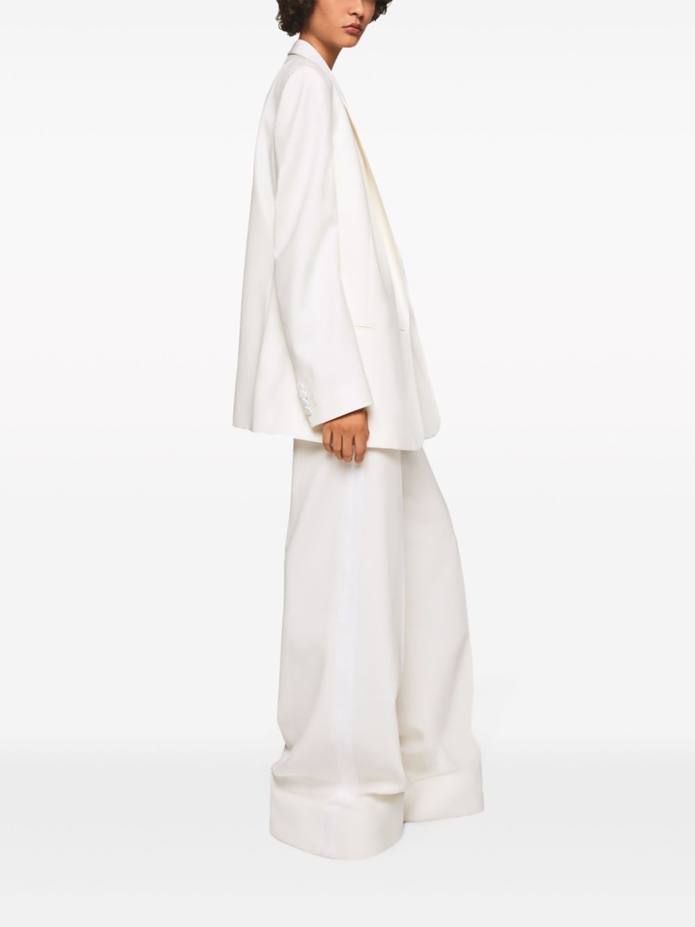 Shop Stella Mccartney Shawl-collar Wool Blazer In White