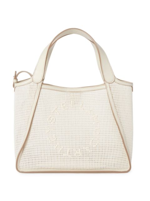 Stella McCartney logo-embroidered mesh tote bag Women