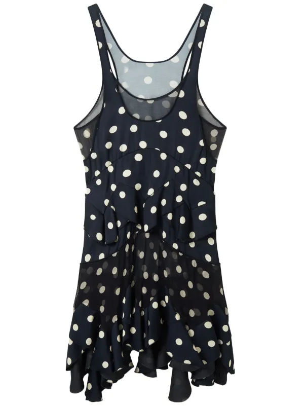 Stella McCartney Polka dot print Ruffled Dress Black FARFETCH AE
