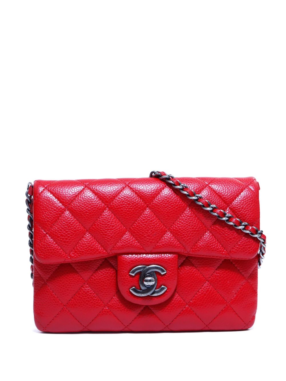 Pre-owned Chanel 2015 Classic Flap Shoulder Bag In Red