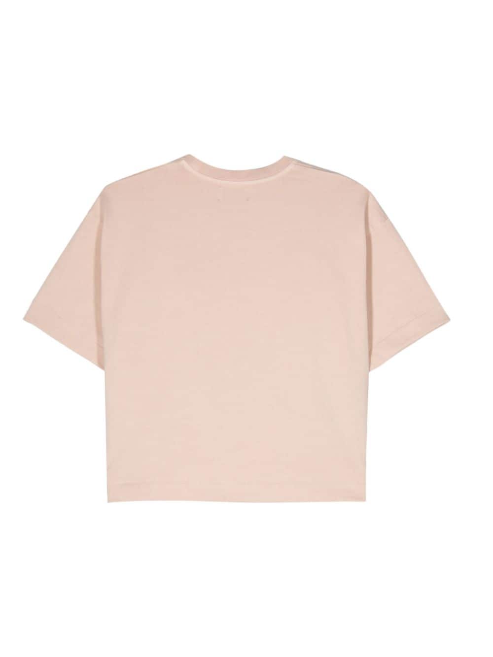 Autry Katoenen T-shirt met logo-reliëf Roze