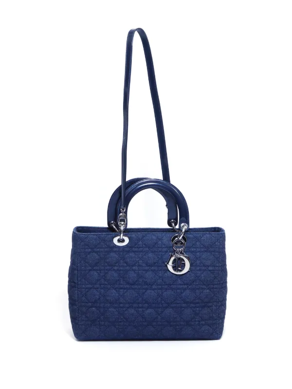美品・ヴィンテージ【Dior】2000s カナージュ 2way ハンドバッグ Christian Dior Pre-Owned 2000s カナージュ レディ ディオール