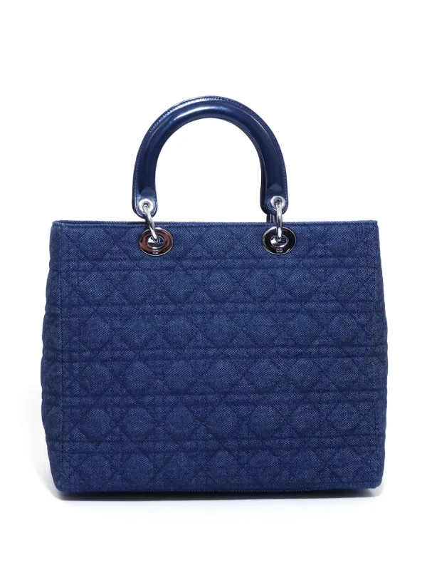 美品・ヴィンテージ【Dior】2000s カナージュ 2way ハンドバッグ Christian Dior Pre-Owned 2000s カナージュ レディ ディオール