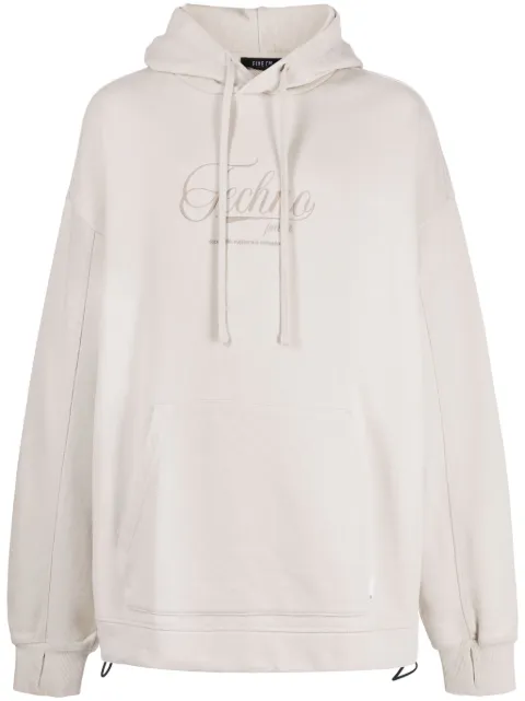 FIVE CM Terry embroidered cotton hoodie