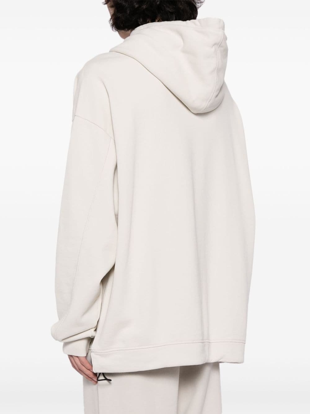Shop Five Cm Terry Embroidered Cotton Hoodie In Neutrals