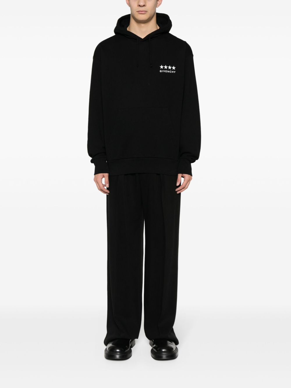 Shop Givenchy Logo-print Hoodie In Black