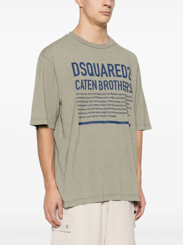 【関税込 日本発送】DSQUARED2 ロゴTシャツ グリーン DSQUARED2 ロゴ Tシャツ | グリーン | FARFETCH JP