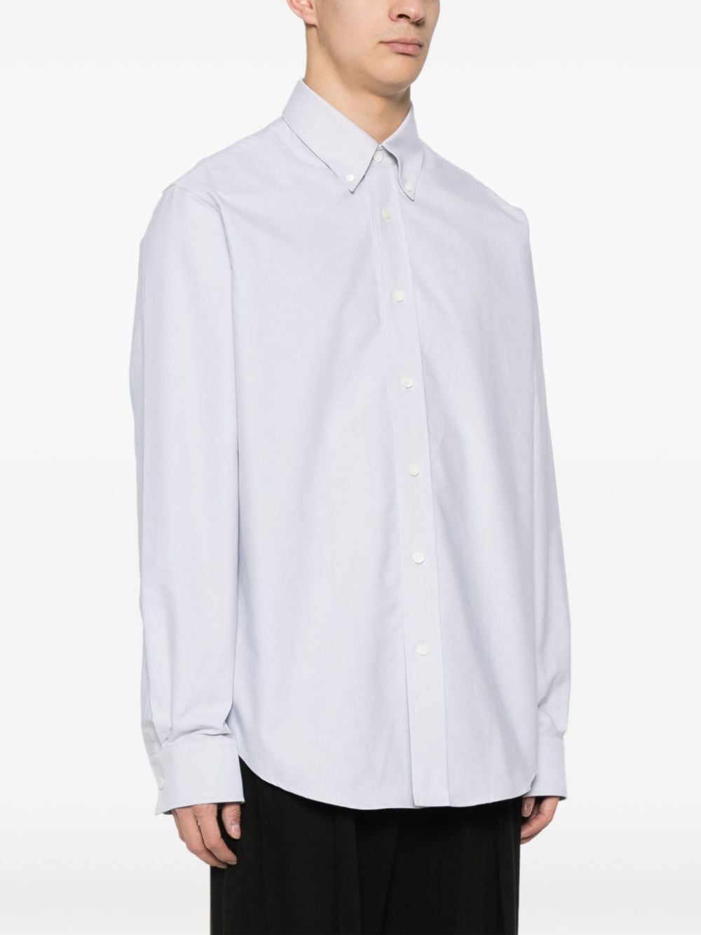 Shop Givenchy 4g-embroidered Shirt In Grey