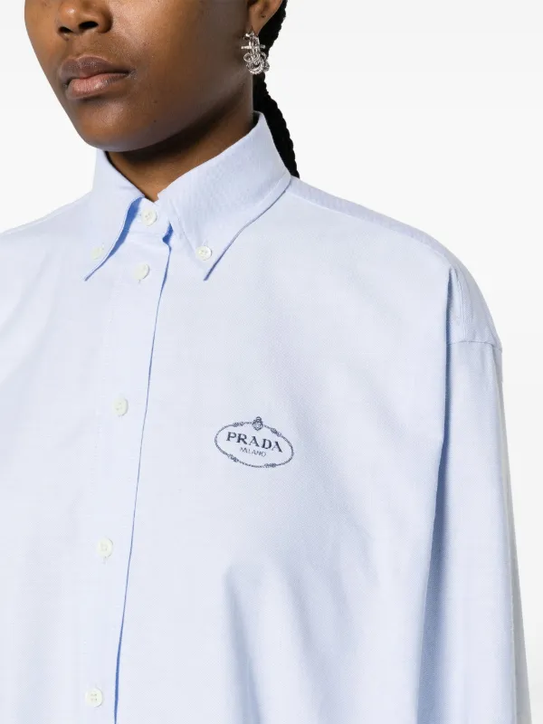 Prada Oxford Cotton Shirt | Blue | FARFETCH GE
